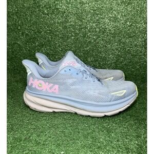 Hoka One One Clifton 9 Womens Size 11 Blue Gray Athletic Running Shoes Sneakers